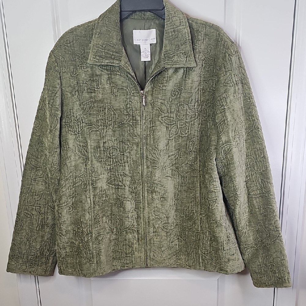 Susan Graver Textured‎ Green Utility Jacket